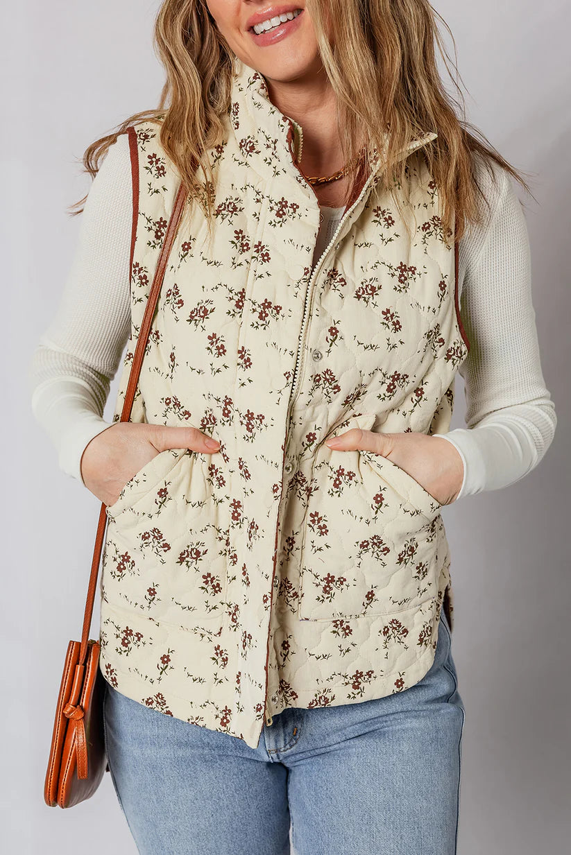 Apricot Floral Vest