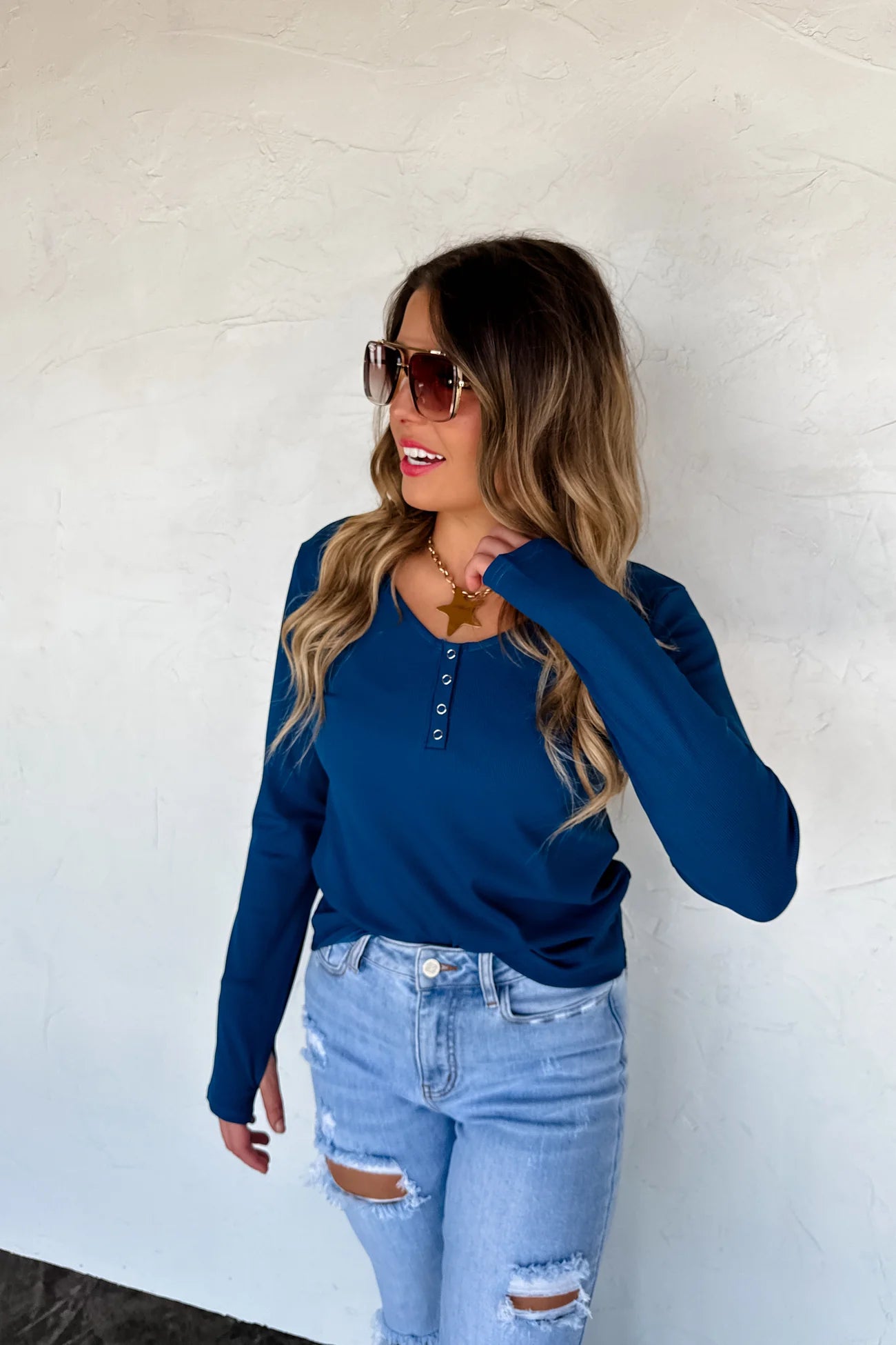 Fall Brooklyn Snap Henley Top