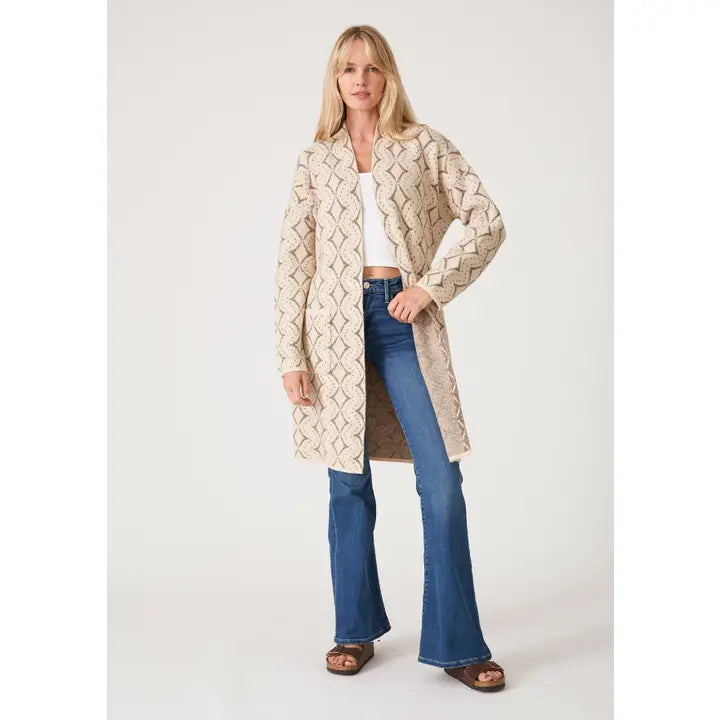 Western Diamond Belted Cardigan