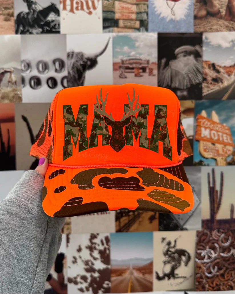 Orange Camo Mama Hat