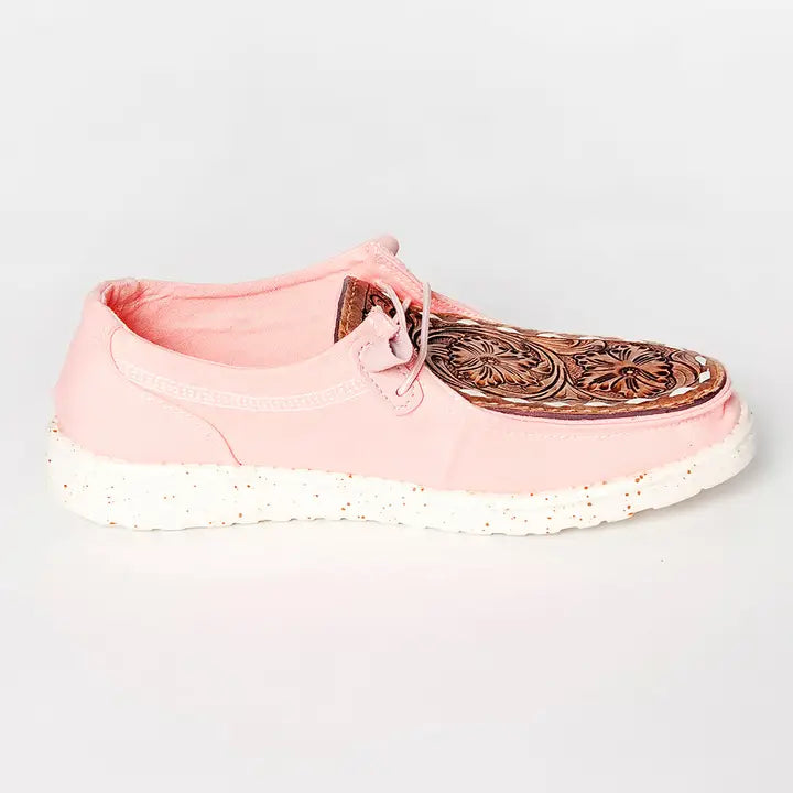 Genuine Leather Trim Slip On Shoe