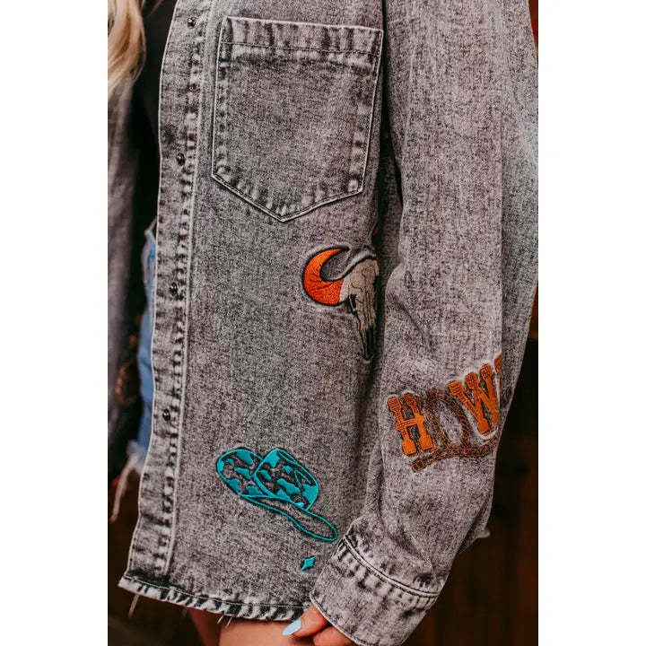 Wild West Embroidered Denim Jacket