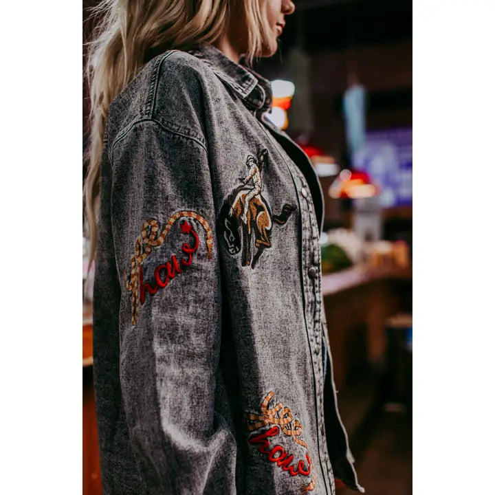 Wild West Embroidered Denim Jacket