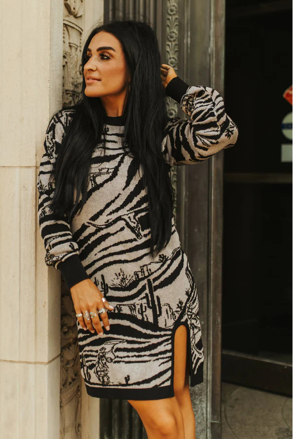 Wild West Zoo Sweater Dress