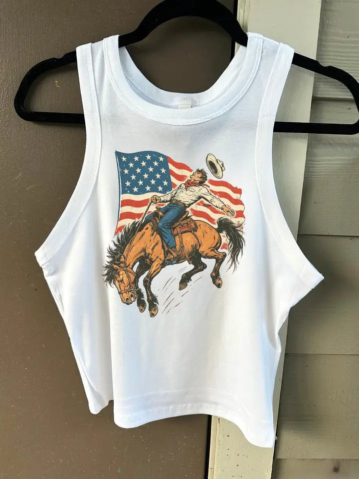American Cowboy Cropped Tank