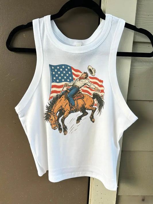 American Cowboy Cropped Tank