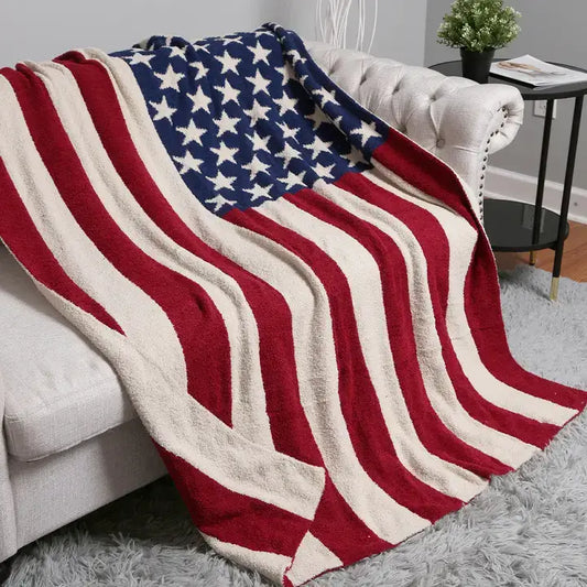 American Flag Cozy Throw Blanket