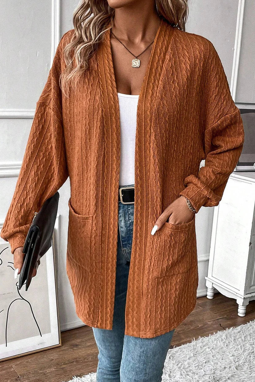 Chestnut Knit Side Cardigan