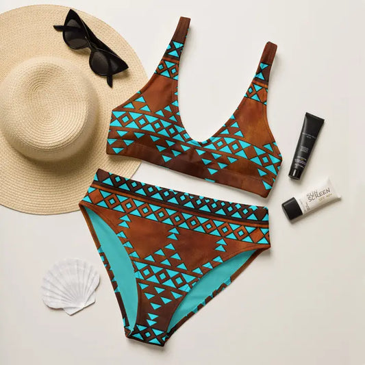 Turquoise Aztec Bikini Set