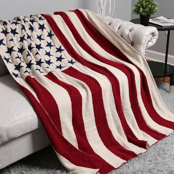 American Flag Cozy Throw Blanket