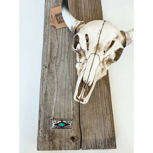 Western Aztec Pendant Turquoise Necklace
