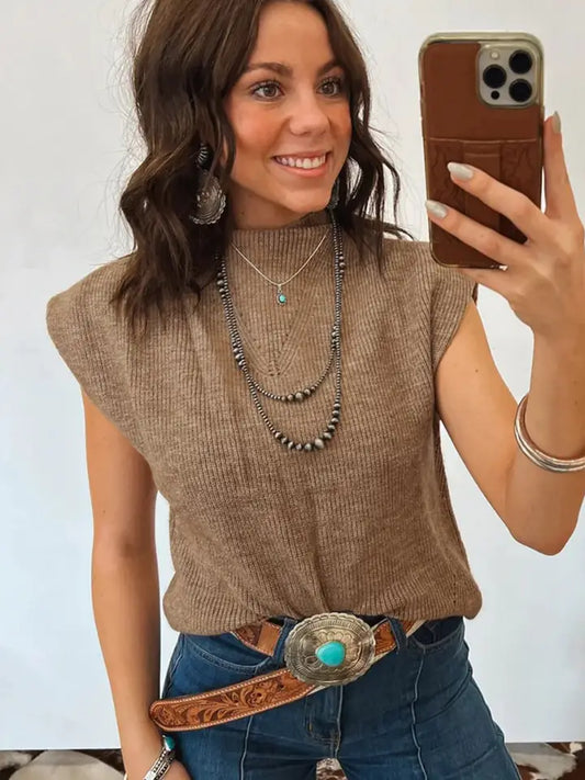 Ribbed Knit Sweater Vest