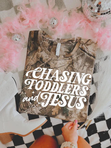 Chasing Toddler and Jesus Tee