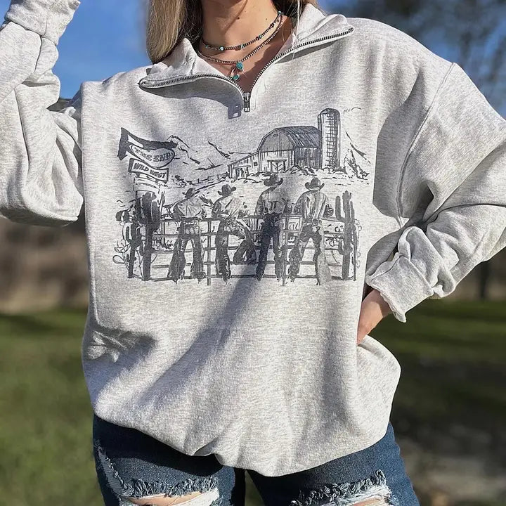 Cowboy Scene Quarter Zip