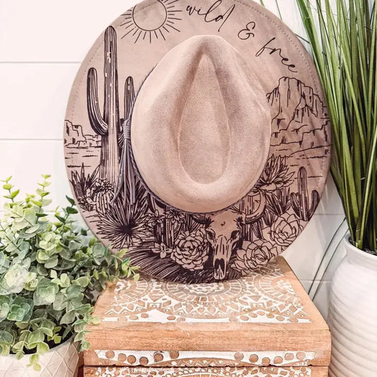Engraved Desert Scene Hat