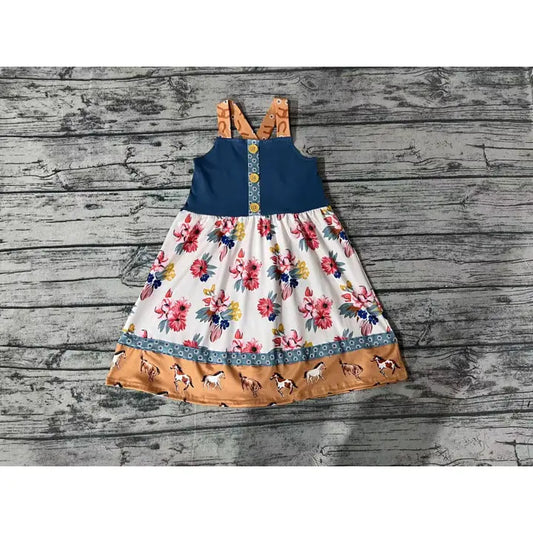 Western Horse Flower Dress