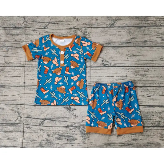 Western Highland Cow Cactus Pajamas