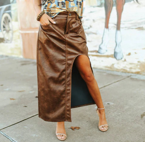Limousin Leather Skirt