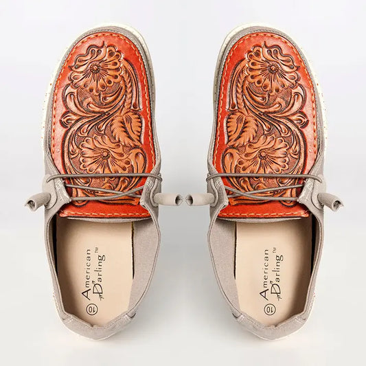 Genuine Leather Trim Slip On Shoe