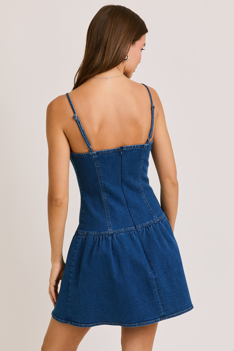 Top Low Waist Denim Dress