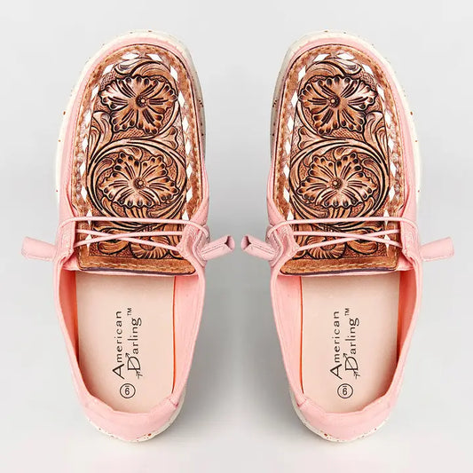 Genuine Leather Trim Slip On Shoe