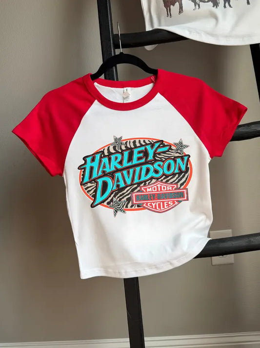 Zebra Harley Baby Tee