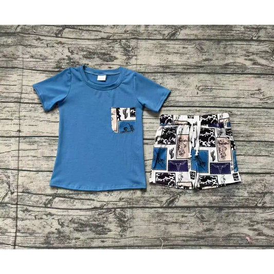 Western Rodeo Shorts Set