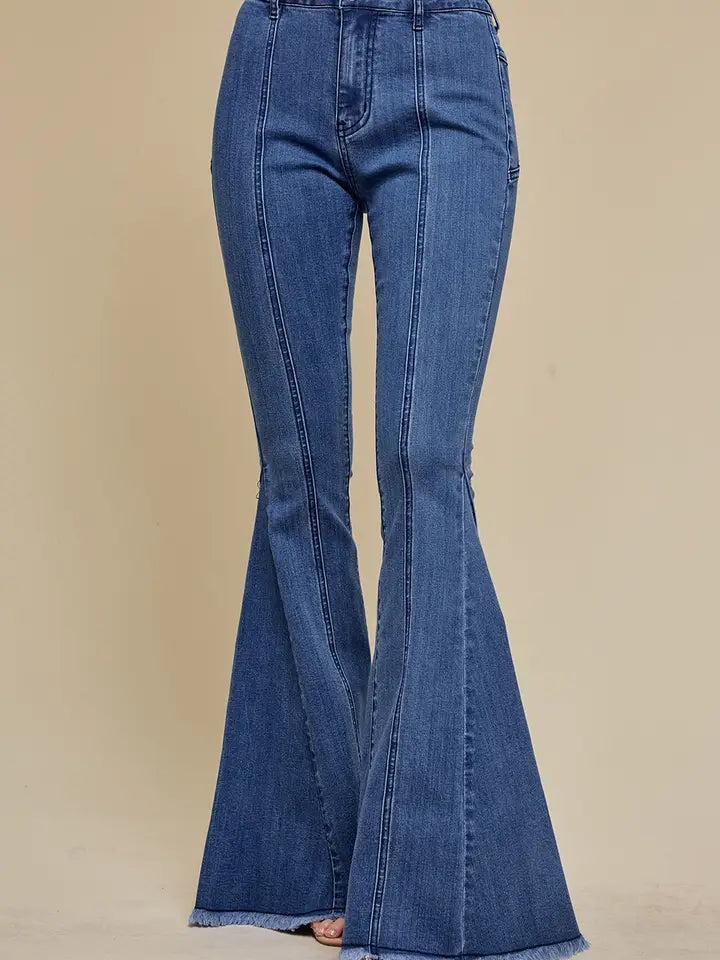 Suede Stars Flare Denim Jeans