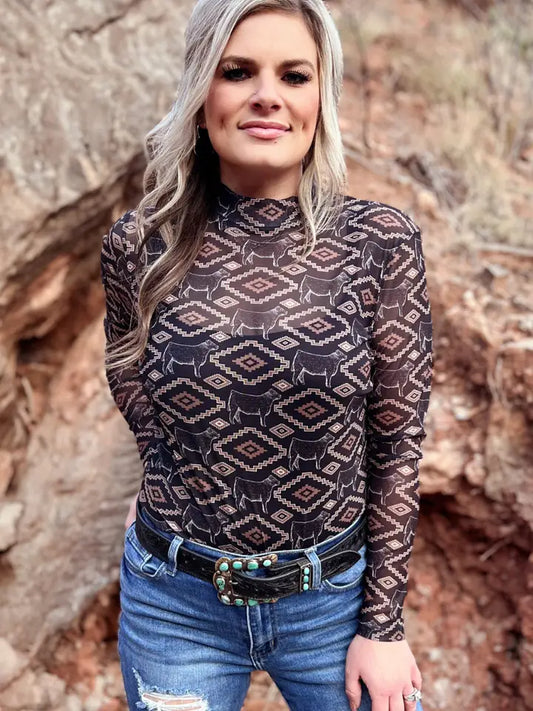 Show Me Your Steer Mesh Top