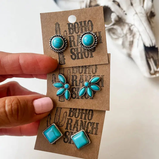 Western Turquoise Stud Earrings