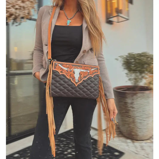 Lainey Crossbody Steer Longhorn Bag