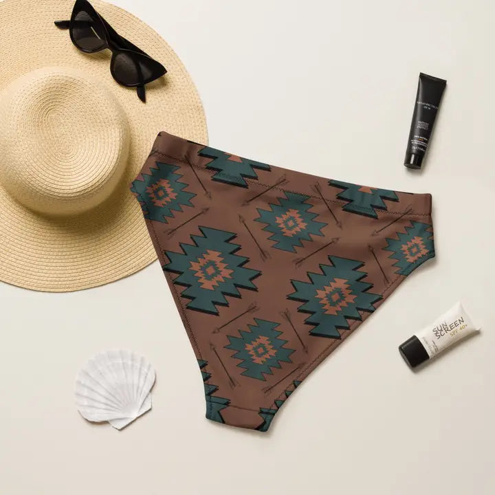 Teal Aztec Bikini Bottom