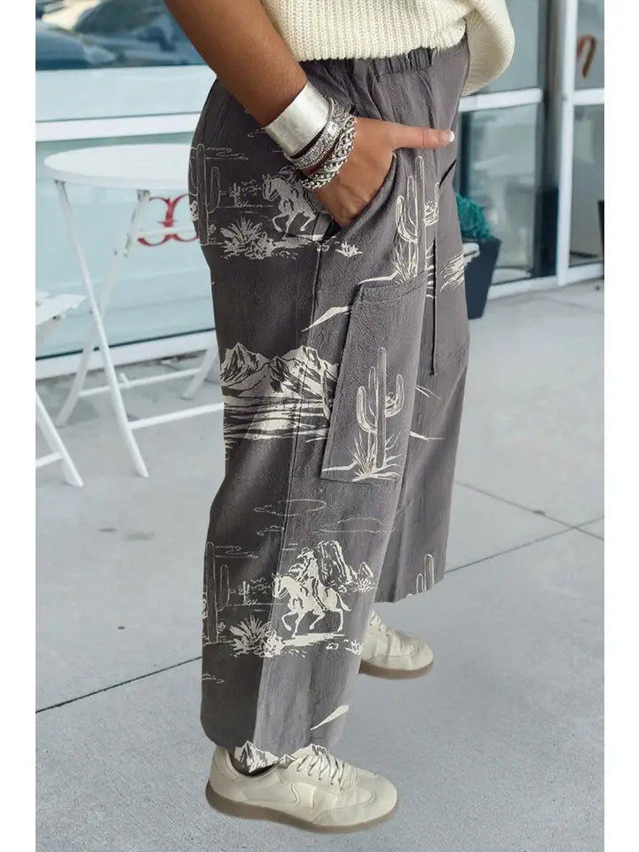 Western Wild West Printed Jeans